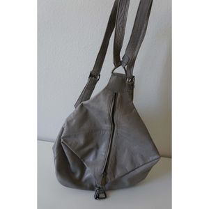Real Leather large grey backpack
